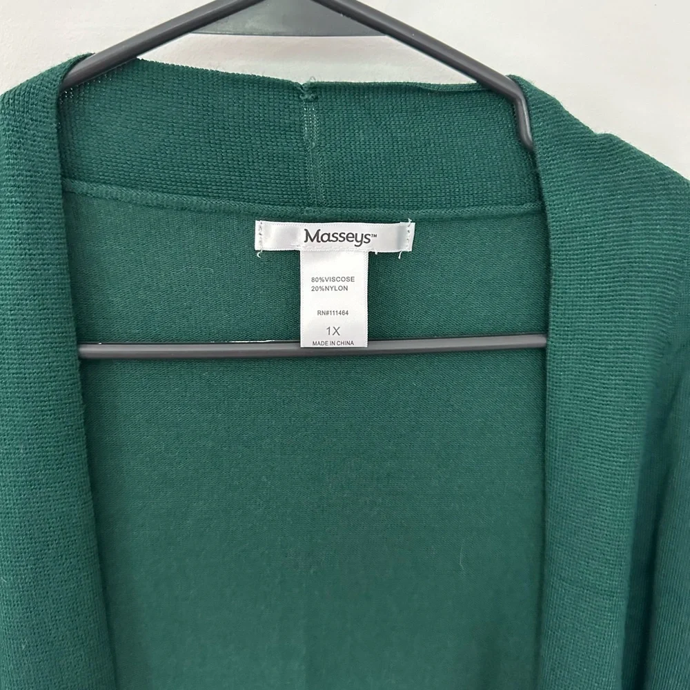Elegant Rich Hunter Green Cardigan Sweater - Picture 2 of 6